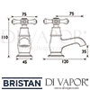Bristan Colonial Basin Taps Gold Dimensions